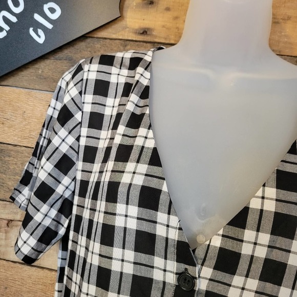 Divided by H&M women's black and white gingham plaid dress size small - Picture 3 of 11